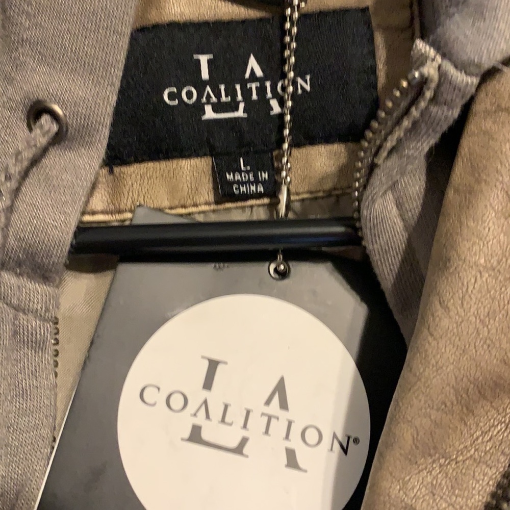 Hooded faux leather jacket - Picture 6 of 6